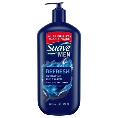Suave Men Refresh Hydrating Body Wash Soap for All Skin Types  32 fl oz