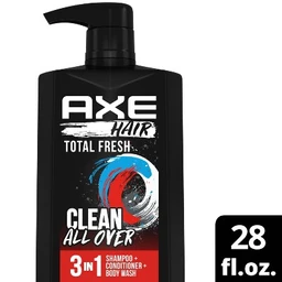 Axe Axe Clean Fresh 3 in 1 Body Wash + Shampoo + Conditioners 28 fl oz