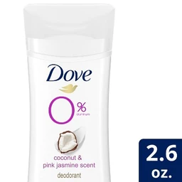 Dove Beauty Dove 0% Aluminum Coconut & Pink Jasmine Deodorant Stick  2.6oz