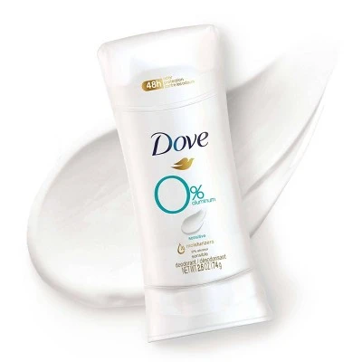 Dove 0% Aluminum Sensitive Skin Deodorant Stick  2.6oz