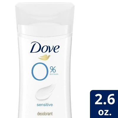 Dove 0% Aluminum Sensitive Skin Deodorant Stick  2.6oz