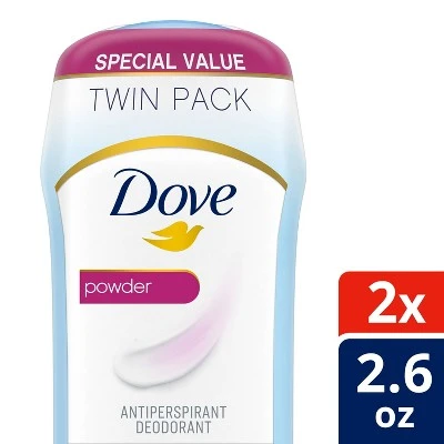 Dove Powder 24 Hour Invisible Solid Antiperspirant & Deodorant Stick 2pc/5.2oz