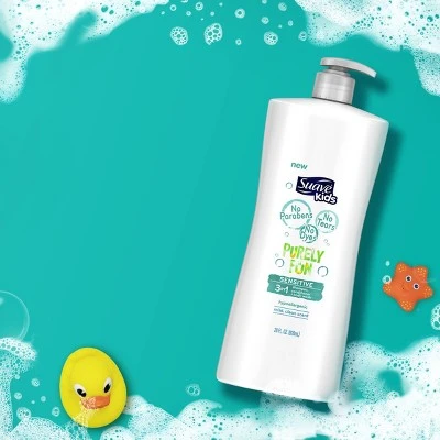 Suave Kids Purely Fun Sensitive 3 in 1 Shampoo + Conditioner + Body Wash  28 fl oz