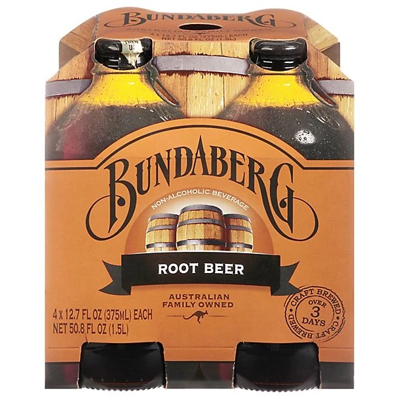 Bundaberg Root Beer Soda 4pk/375ml Bottles