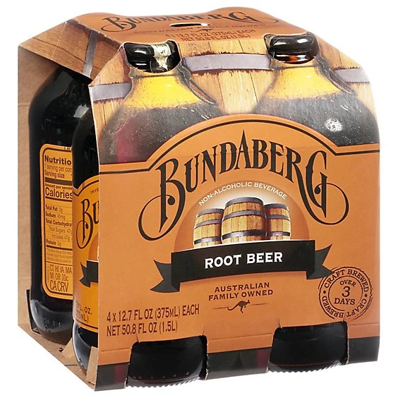 Bundaberg Root Beer Soda 4pk/375ml Bottles