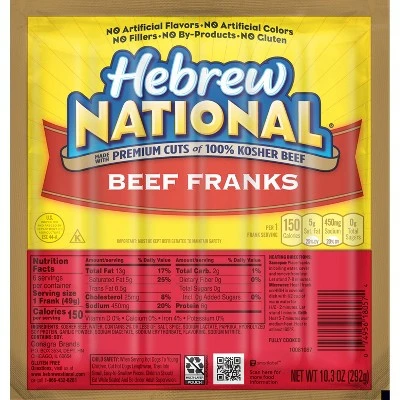 Hebrew National Beef Franks 10.3oz
