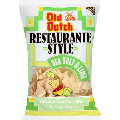 Old Dutch Restaurante Style Sea Salt & Lime Premium Tortilla Chips  13oz
