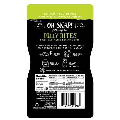 OH SNAP! Dilly Bites Fresh Dill Pickle Snacking Cuts  3.25 fl oz