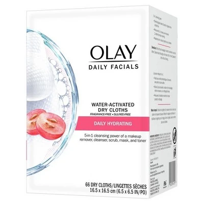 Olay Daily Facials 5 in 1 Clean Water Activated Cleansing Cloths 66ct