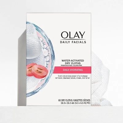 Olay Daily Facials 5 in 1 Clean Water Activated Cleansing Cloths 66ct