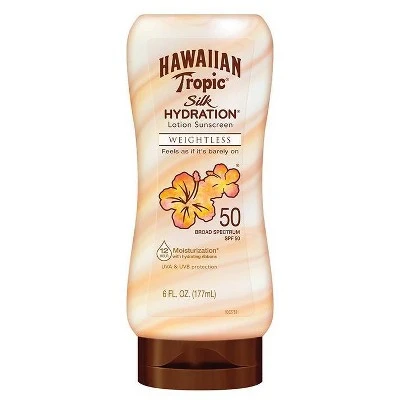 Hawaiian Tropic Silk Hydration Weightless Lotion Sunscreen SPF 50 6oz