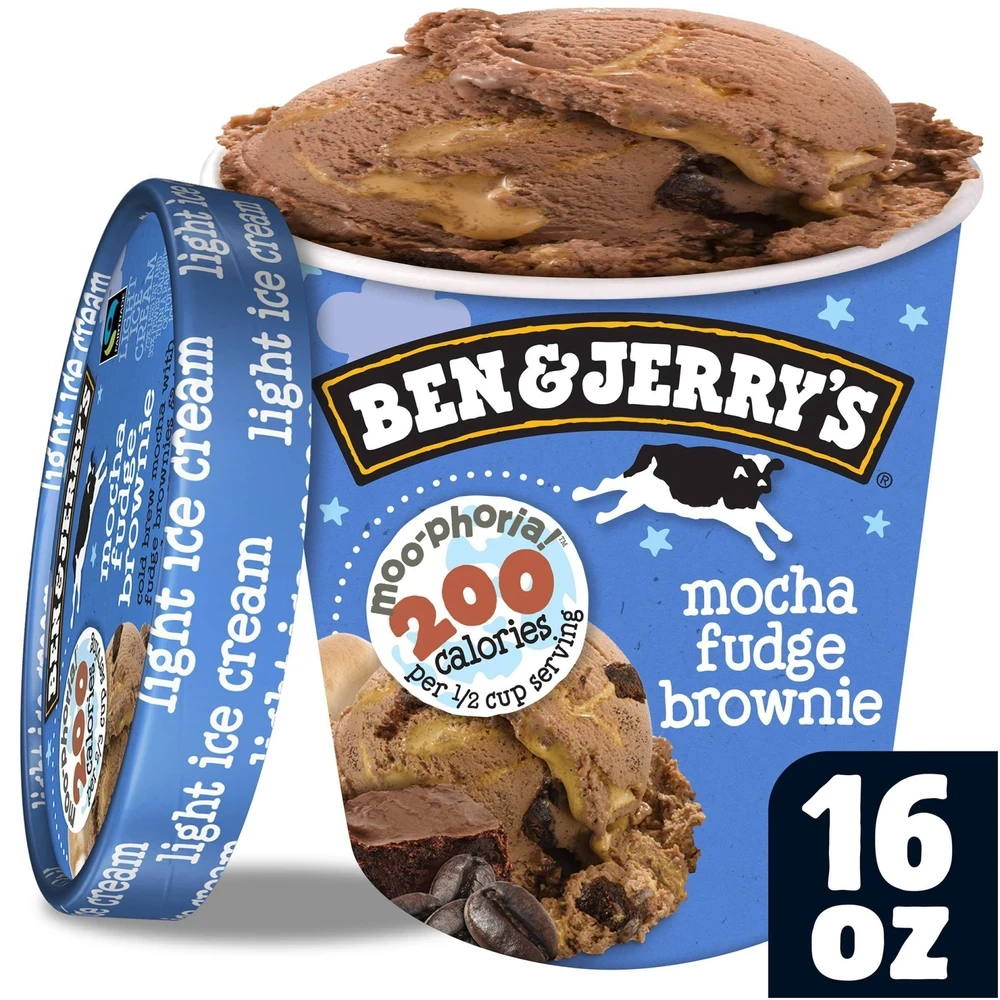 Ben & Jerry's Moo Phoria! Cold Brew Mocha With Fudge Brownies & Toasted Marshmallow Swirls Light Ic