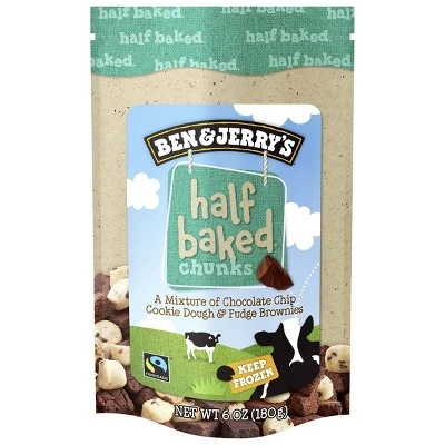 Ben & Jerry's Half Baked a Mixture of Chocolate Chip Cookie Dough & Fudge Brownies Chunks, Half Bak
