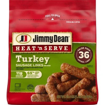 Jimmy Dean Heat & Serve Frozen Turkey Sausage Links  23.4oz/26ct