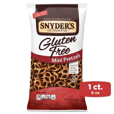 Snyders Gluten Free Mini Plain Pretzel  8oz