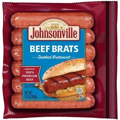 Johnsonville Smoked Beef Bratwurst 14oz