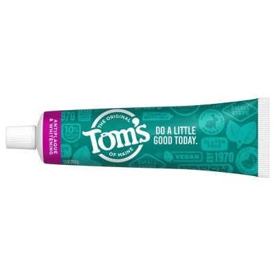 Tom's of Maine Anti plaque & Whitening Toothpaste Natural Peppermint  5.5oz/3ct