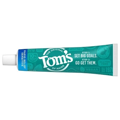 Tom's of Maine Rapid Relief Sensitive Fluoride Free Toothpaste Fresh Mint 4.0oz/3pk