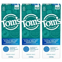 Tom's of Maine Tom's of Maine Rapid Relief Sensitive Fluoride Free Toothpaste Fresh Mint 4.0oz/3pk