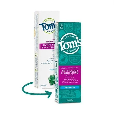 Tom's of Maine Antiplaque & Whitening Peppermint Natural Toothpaste 5.5oz