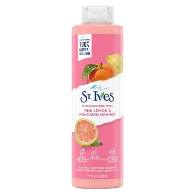 St. Ives Pink Lemon & Mandarin Orange Plant Based Natural Body Wash Soap 22 fl oz