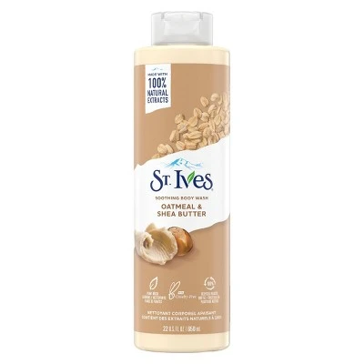 St. Ives Oatmeal & Shea Butter Plant Based Natural Body Wash Soap  22 fl oz