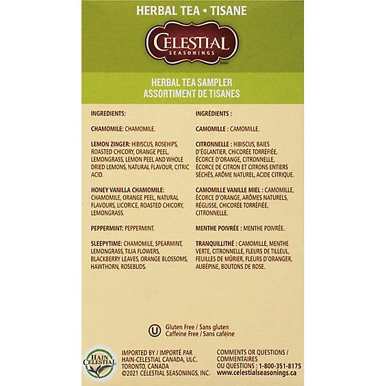 Celestial Seasonings Herbal Tea Sampler  18ct