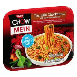  Nissin Premium Teriyaki Beef Flavor Chow Mein Noodles 4 oz. Tray