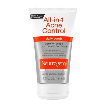 Neutrogena All In 1 Acne Control Daily Scrub  Acne Treatment 4.2 fl oz