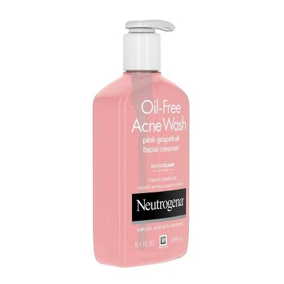 Neutrogena Oil Free Pink Grapefruit Acne Facial Cleanser  9.1 fl oz