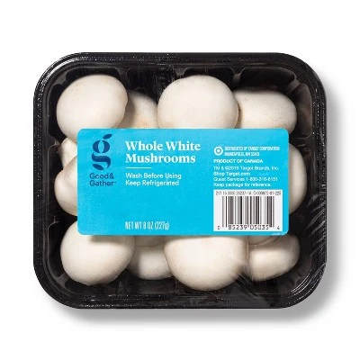 Giorgio Fresh Whole White Mushrooms  8oz Package