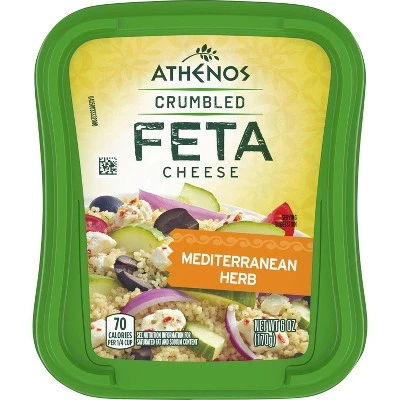 Athenos Crumbled Feta Cheese Mediterranean Herb  6oz