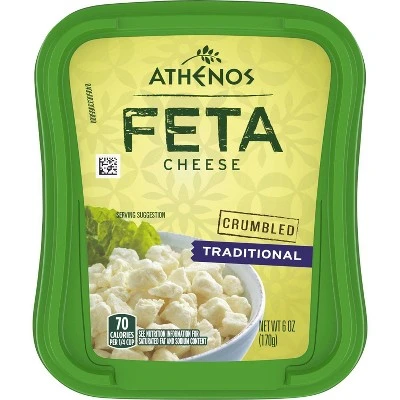 Athenos Crumbled Feta Cheese, Traditional, Traditional