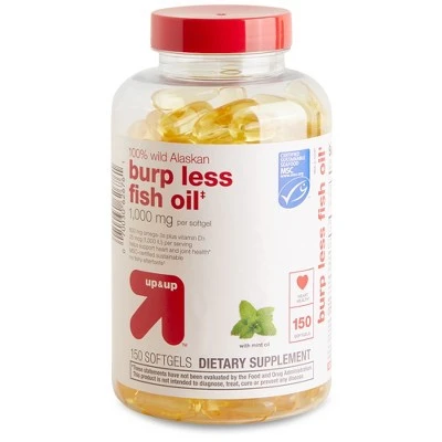 100% Wild Alaskan Burp Less Fish Oil Softgels  Up&Up™