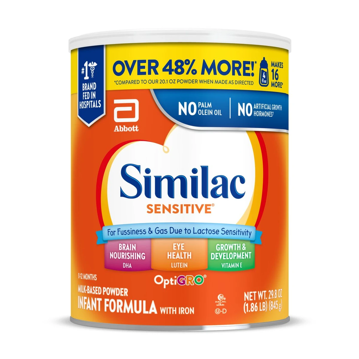 Similac Sensitive For Fussiness & Gas Infant Formula with Iron Powder  29.8oz