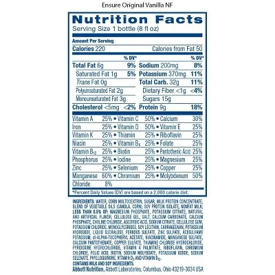 Ensure Original Nutrition Shake Vanilla
