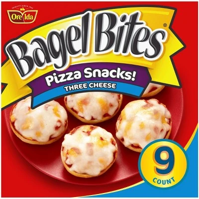 Ore Ida Bagel Bites Three Cheese Frozen Mini Bagel Pizzas 9ct