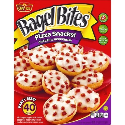 Ore Ida Bagel Bites Cheese & Pepperoni Frozen Mini Bagels 40ct