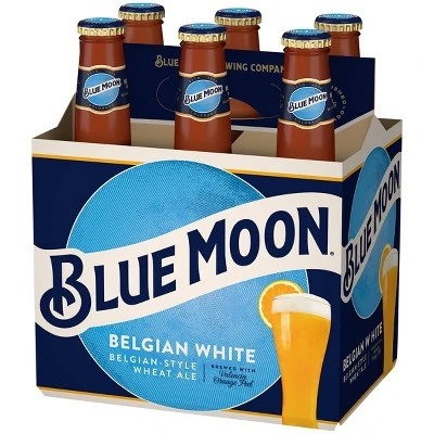 Blue Moon Belgian White Wheat Ale Beer 6pk/12 fl oz Bottles