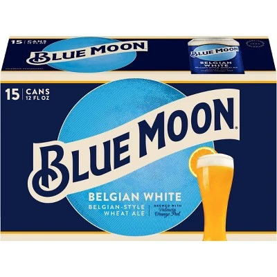 Blue Moon Belgian White Wheat Ale Beer  15pk/12 fl oz Cans