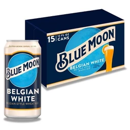 Blue Moon Blue Moon Belgian White Wheat Ale Beer  15pk/12 fl oz Cans