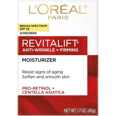 L'Oreal Paris Revitalift Anti Wrinkle + Firming Day Moisturizer Sunscreen, SPF 25 (2018 Formulation)