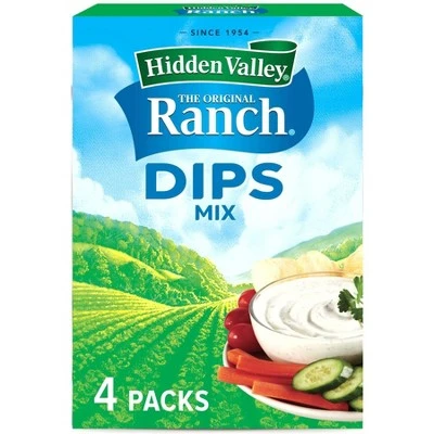 Hidden Valley Original Ranch Dips Mix, Gluten Free, Keto Friendly  4 Pk