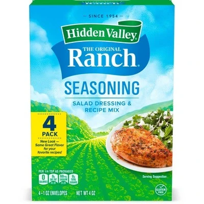 Hidden Valley Original Ranch Salad Dressing & Seasoning Mix Gluten Free 4 Pouches