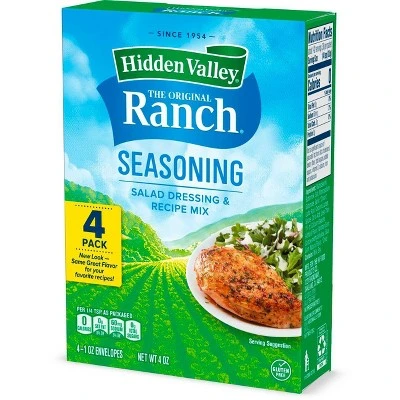 Hidden Valley Original Ranch Salad Dressing & Seasoning Mix Gluten Free 4 Pouches
