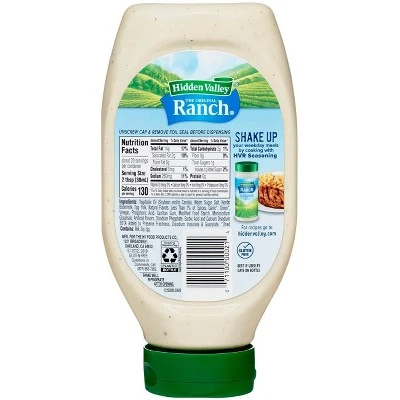 Hidden Valley Easy Squeeze Original Ranch Salad Dressing & Topping, Gluten Free, Keto Friendly  20 