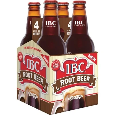 I.B.C. Root Beer Made with Sugar  4pk/12 fl oz Glass Bottles
