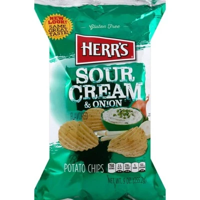 Herr's Ripples Sour Cream & Onion Flavored Potato Chips  10oz