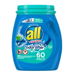 All all Mighty 4 in 1 With Odor Lifter Unit Laundry Detergent Pacs  60ct