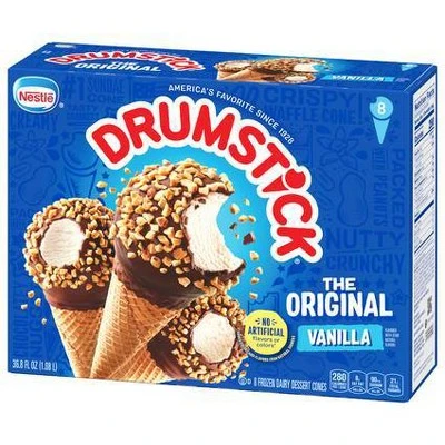 Nestle Drumstick Vanilla Ice Cream Cone 8ct